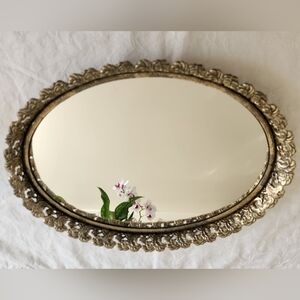 Vintage silver mirror tray